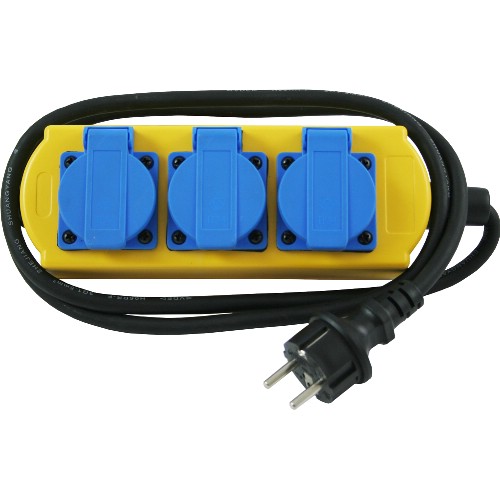 Grenuttak jordet 3-veis 230 V med lokk + kabel