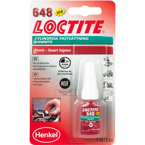 Sylindrisk fastsetting LOCTITE<br />648 høy holdfasthet